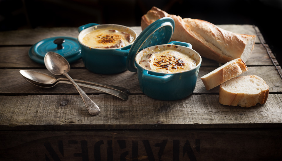Rustic Background for French Onion Soup